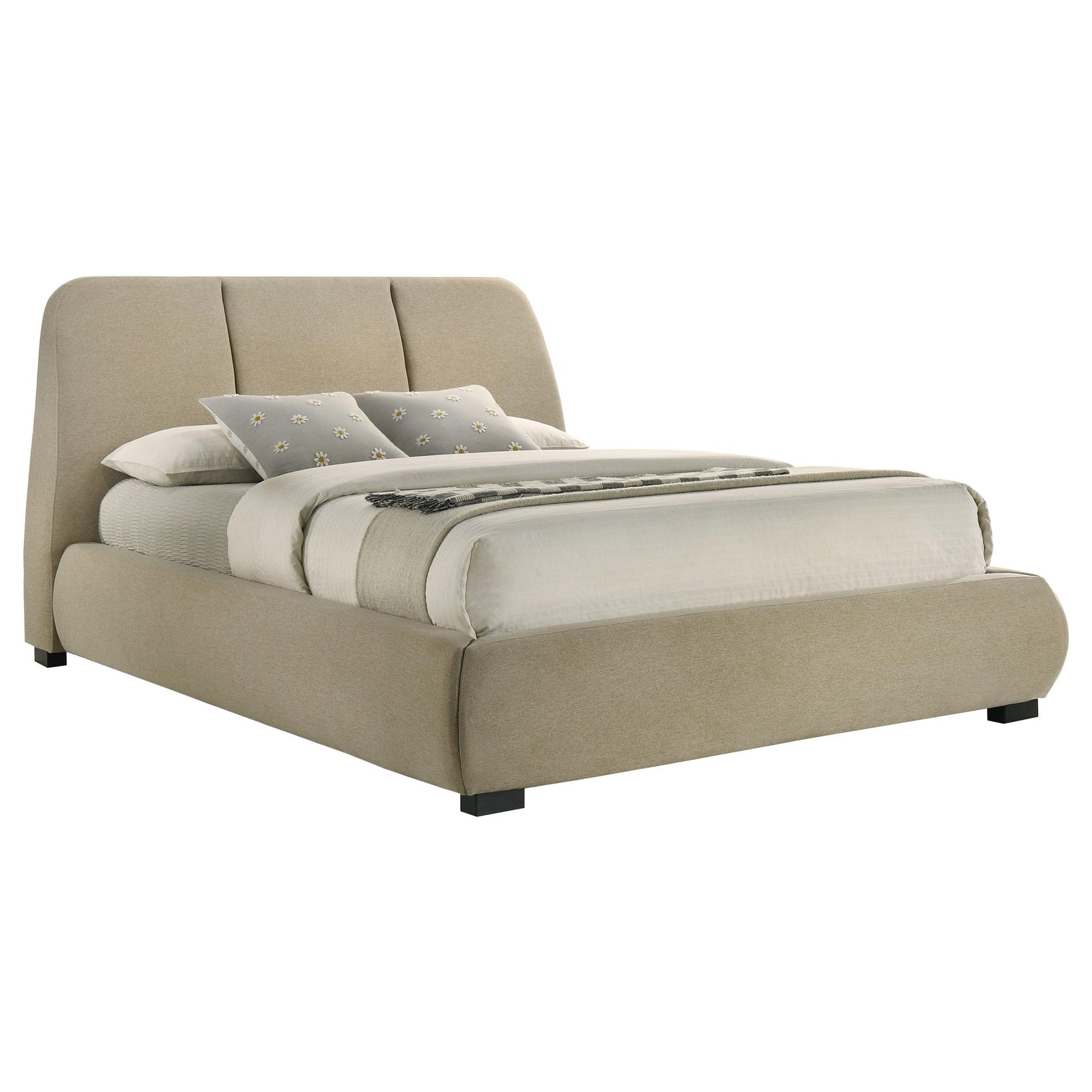 Mokena Upholstered Queen Platform Bed detailed fabric close-up