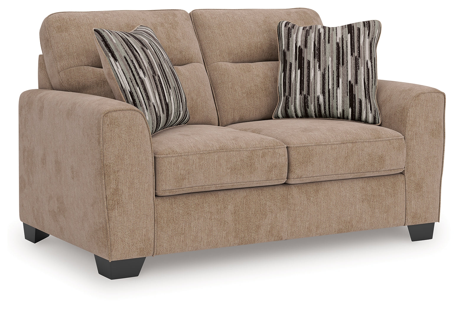 Olten Mocha Chenille Loveseat side angle