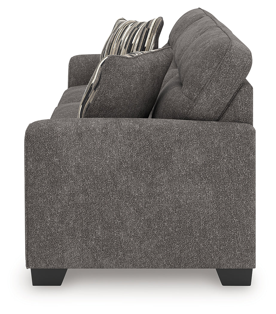 Olten Graphite Chenille Sofa side alternate view