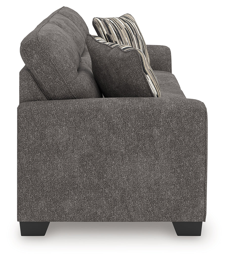 Olten Graphite Chenille Sofa additional side view