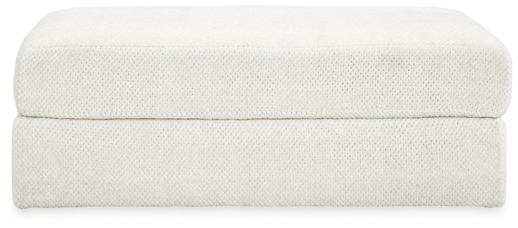 Karinne Linen Velvet Oversized Accent Ottoman angled side view