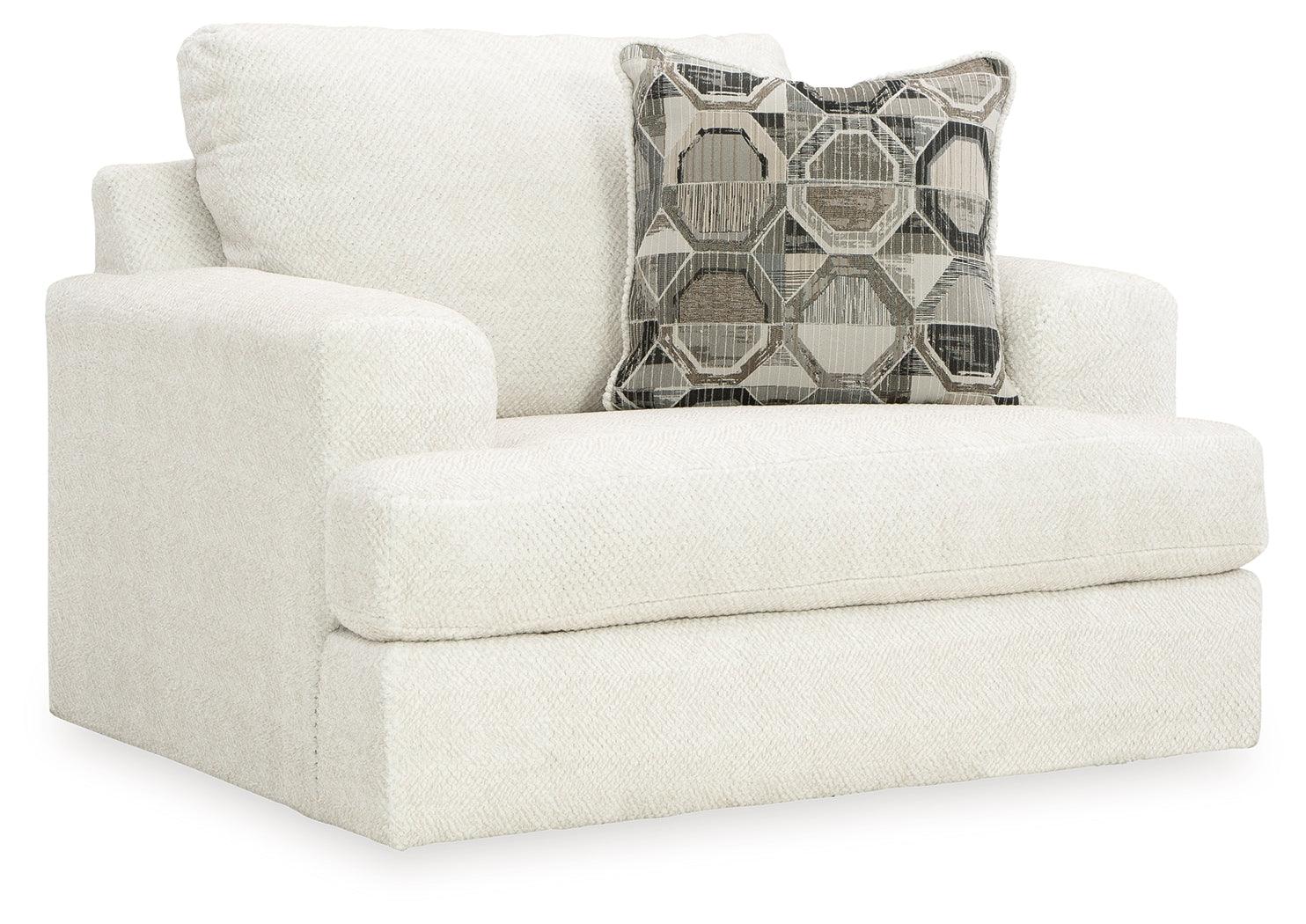 Side view of Karinne Linen Velvet Oversized Chair