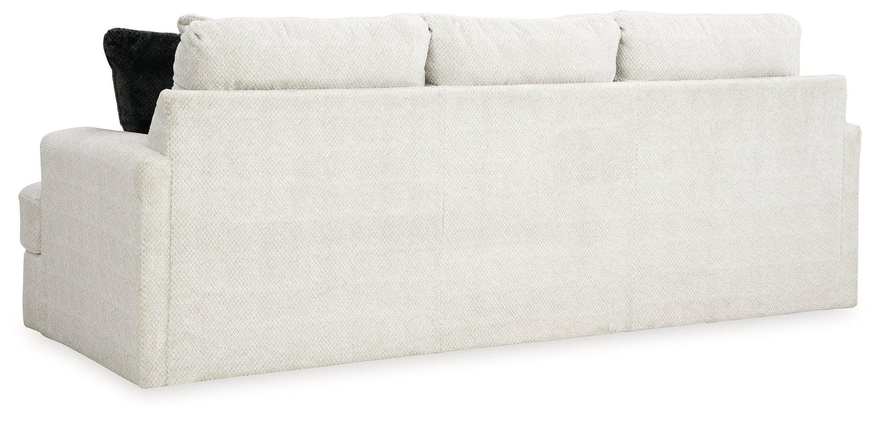 Side profile of Karinne Linen Velvet Sofa