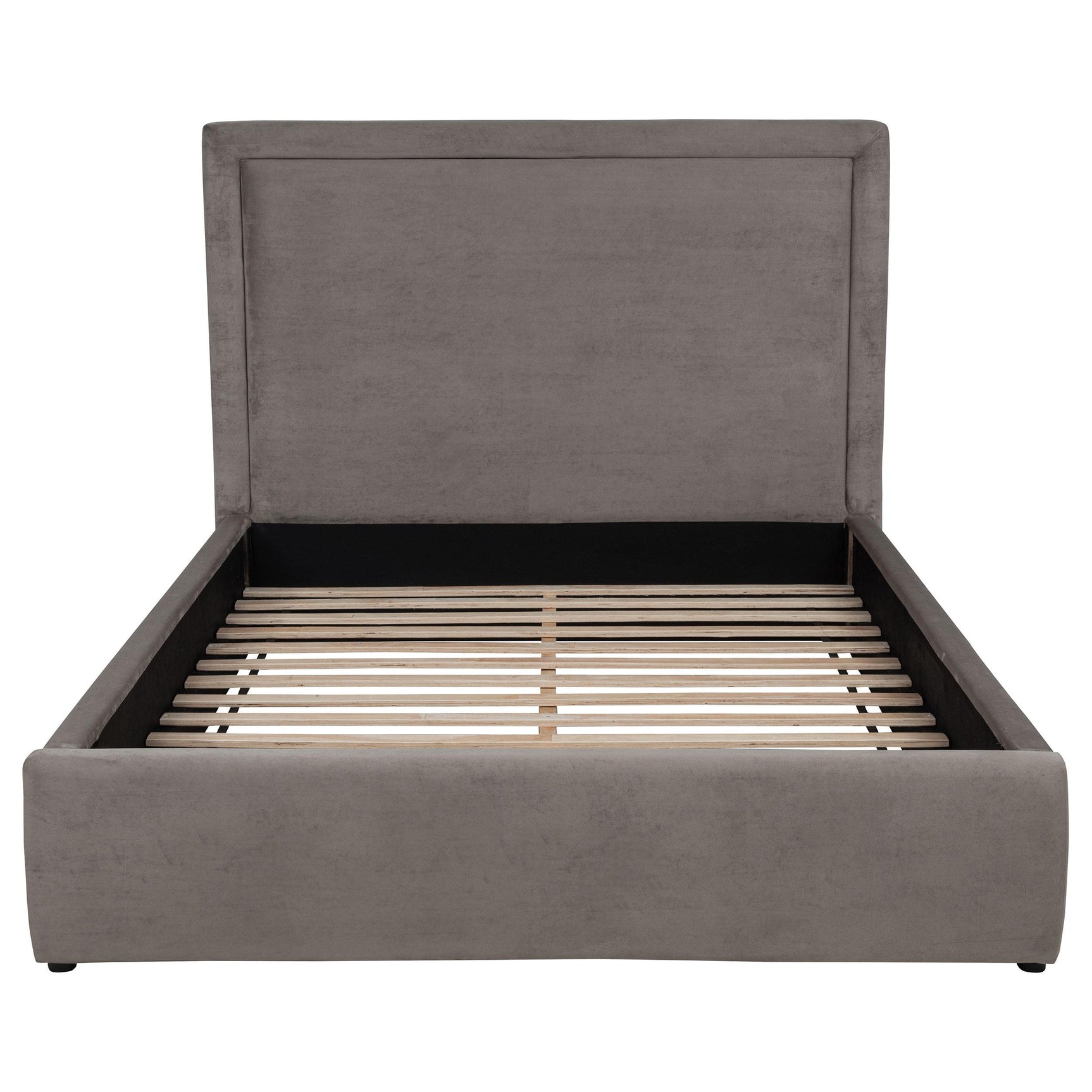 Bed slatted foundation supporting mattress