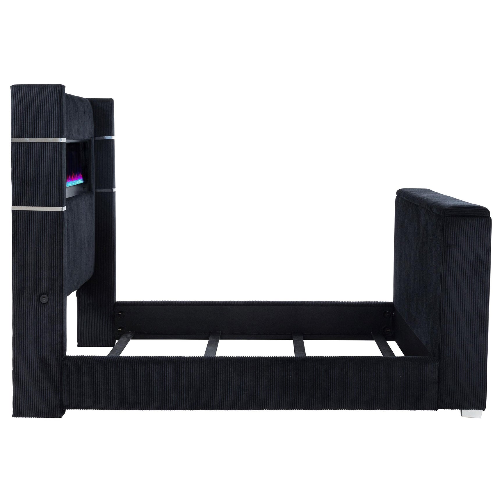 Crystal rock accents under flame visualizer lighting