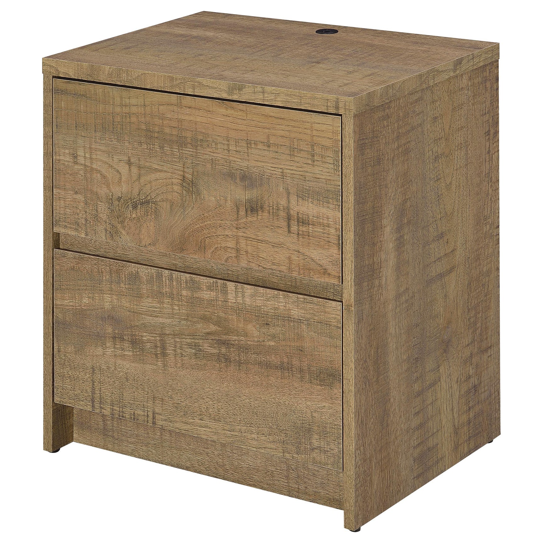 Nightstand with LED light glowing softly at base