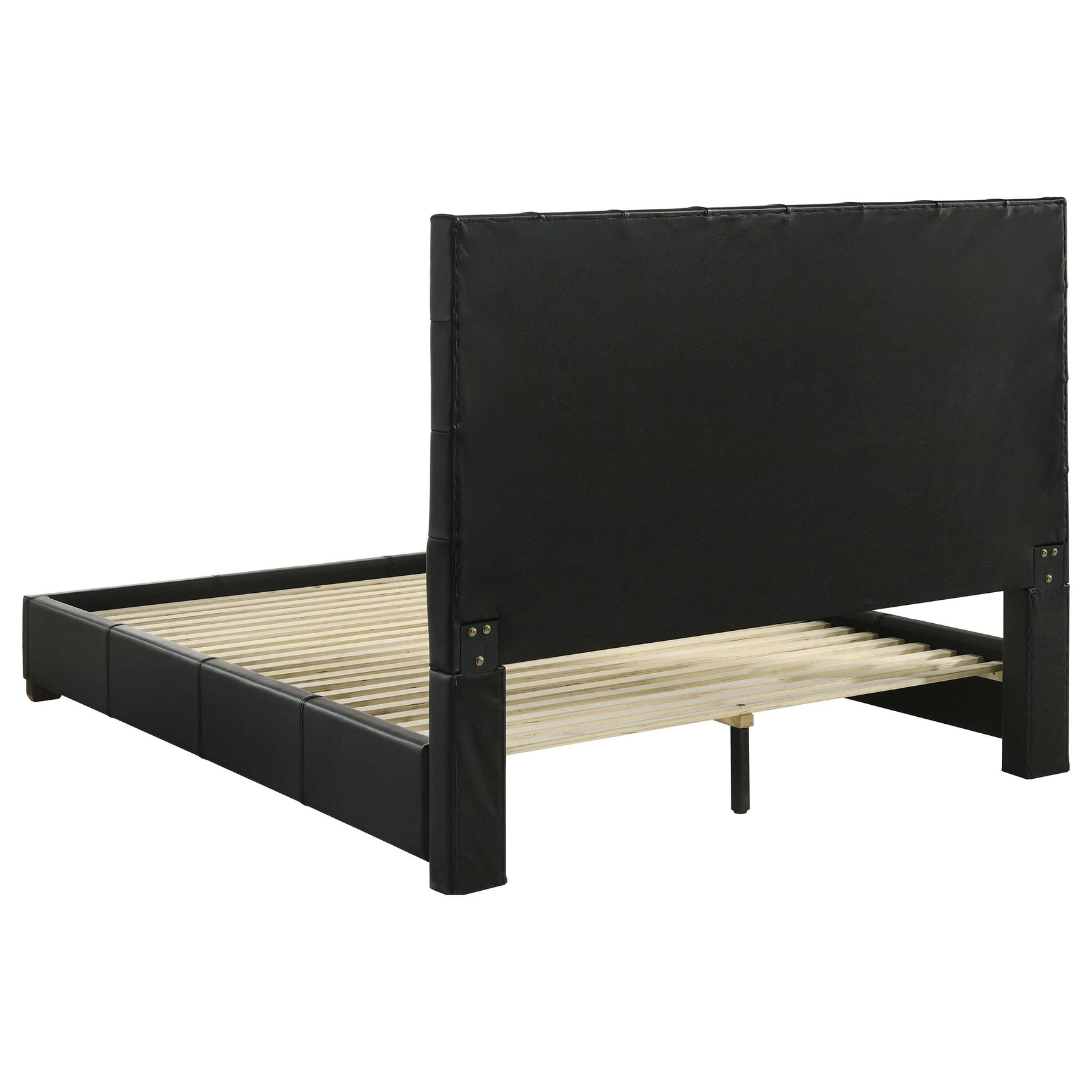 Medley queen bed showing built-in slat system