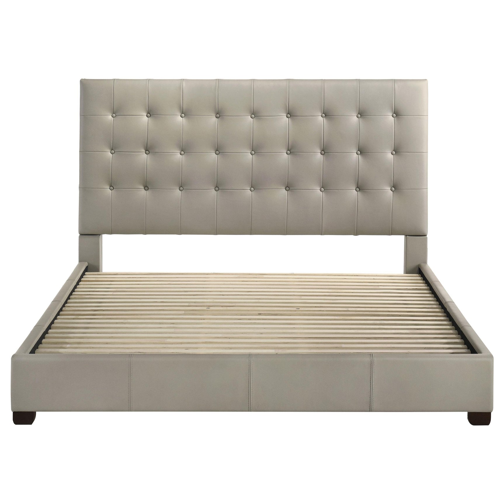 Medley Eastern King leather platform bed side profile