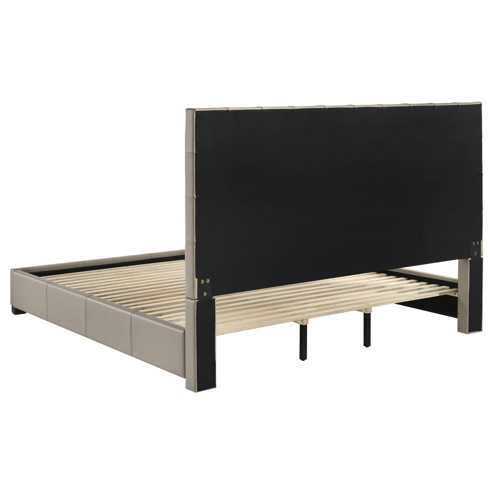 Medley platform bed showing grid-tufted headboard