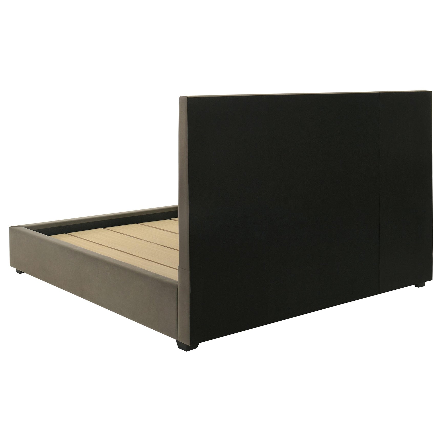 View of platform bed base and low frame