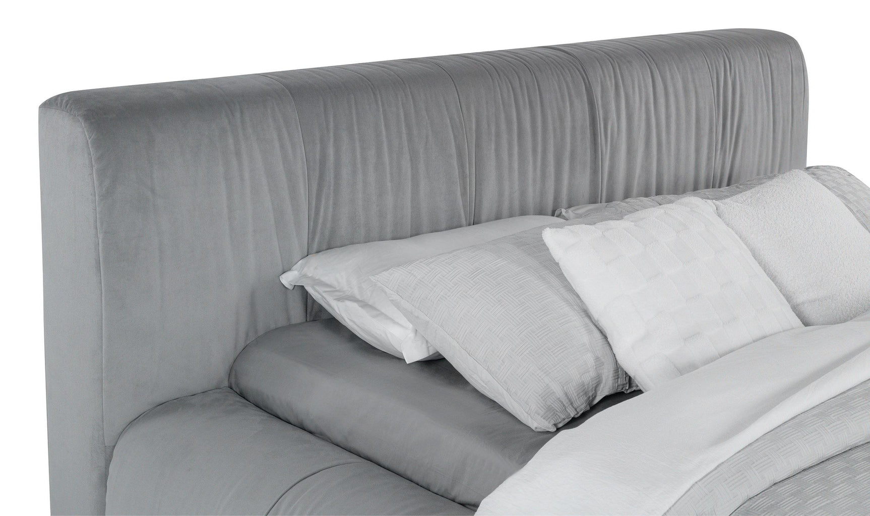 Wilshire Upholstered Bed showing corner stitching detail