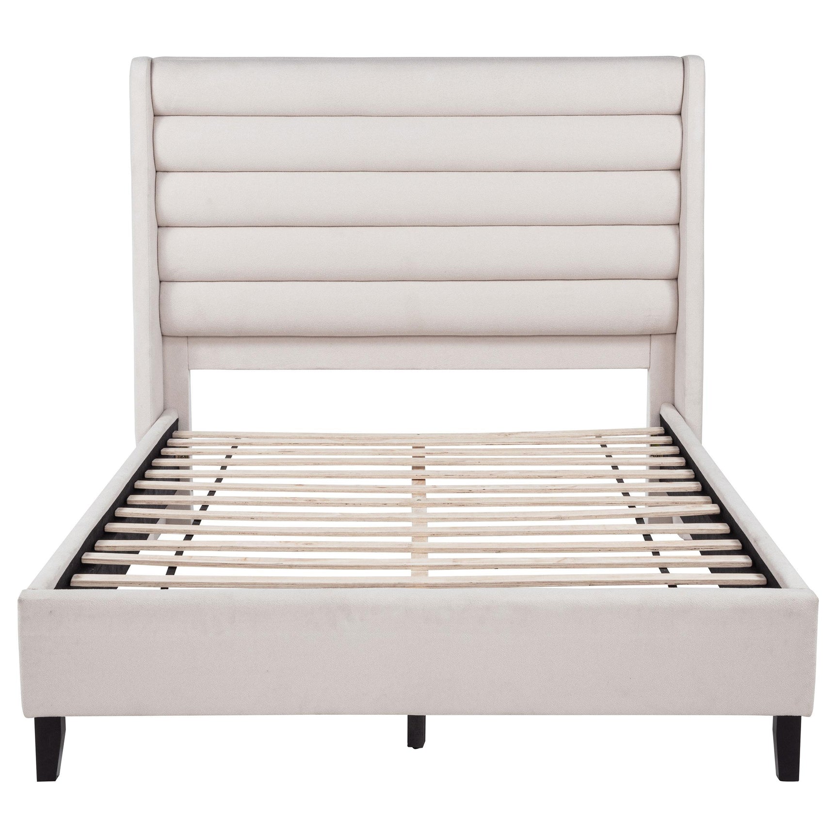 Leslie Eastern King Platform Bed frame detail side view