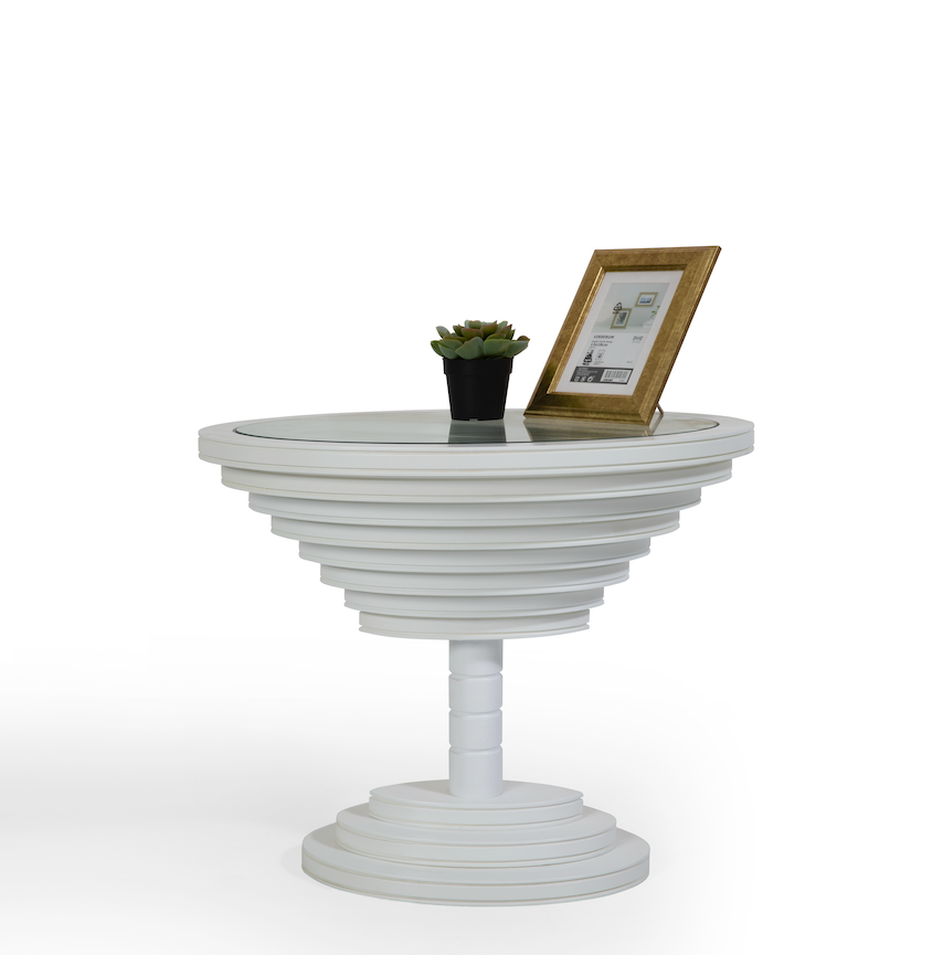 Tina White End Table top surface detail