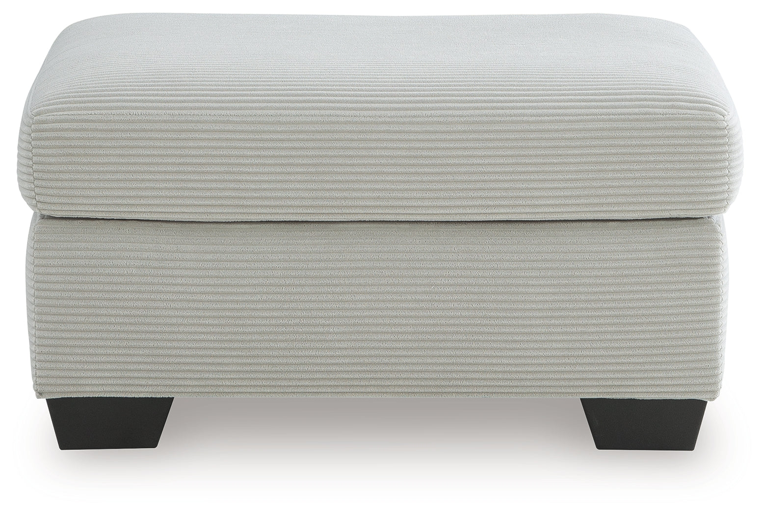 Greenbriar Smoke Velvet Ottoman head-on view
