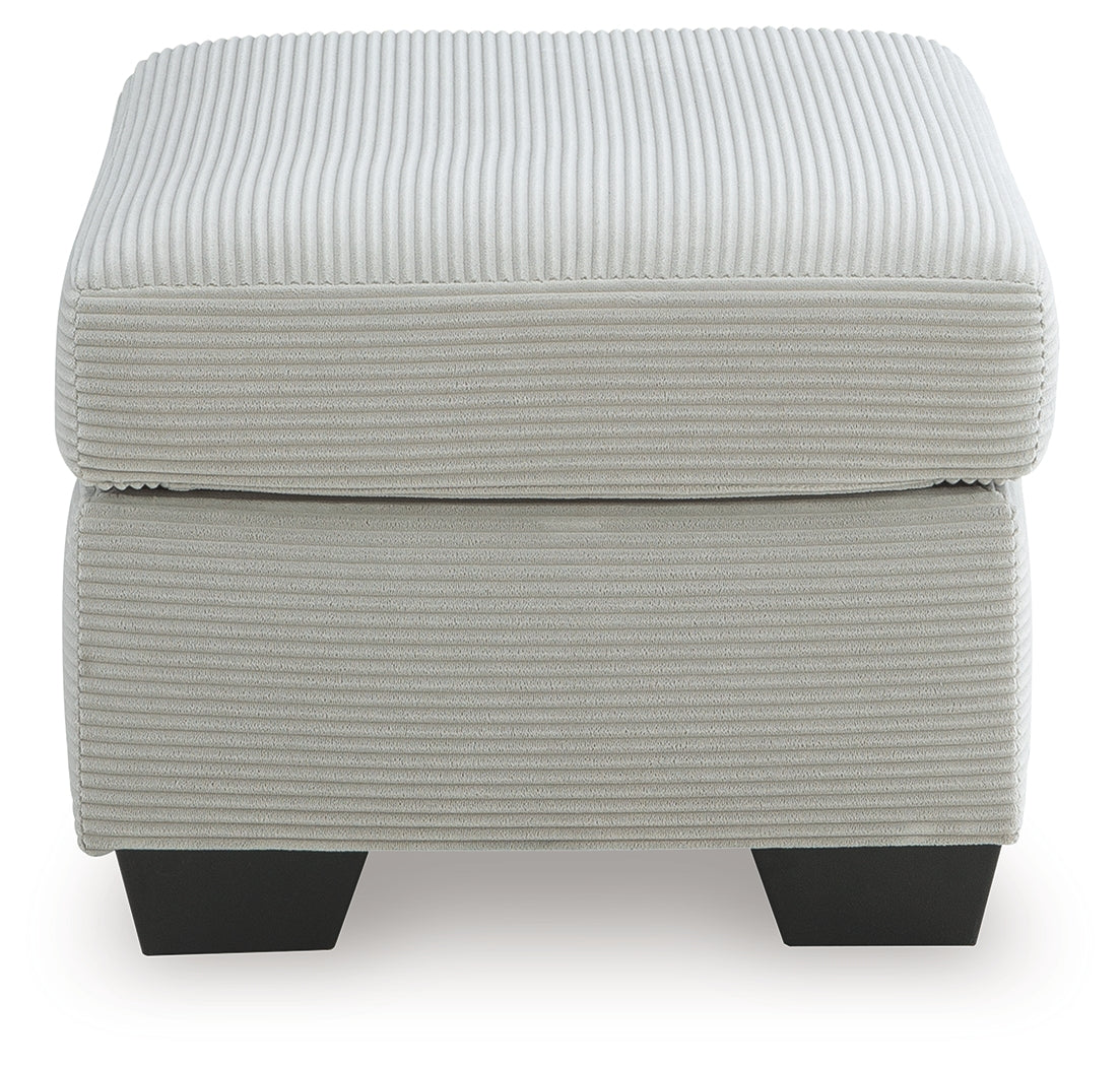 Greenbriar Smoke Velvet Ottoman side profile