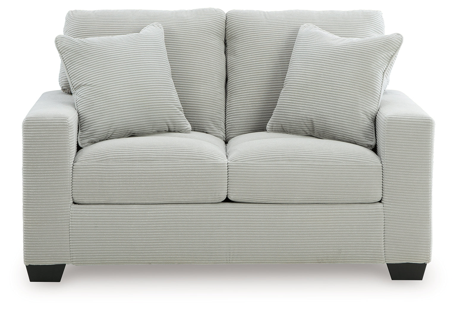 Detail view of Greenbriar Smoke Sofa and Loveseat upholstery