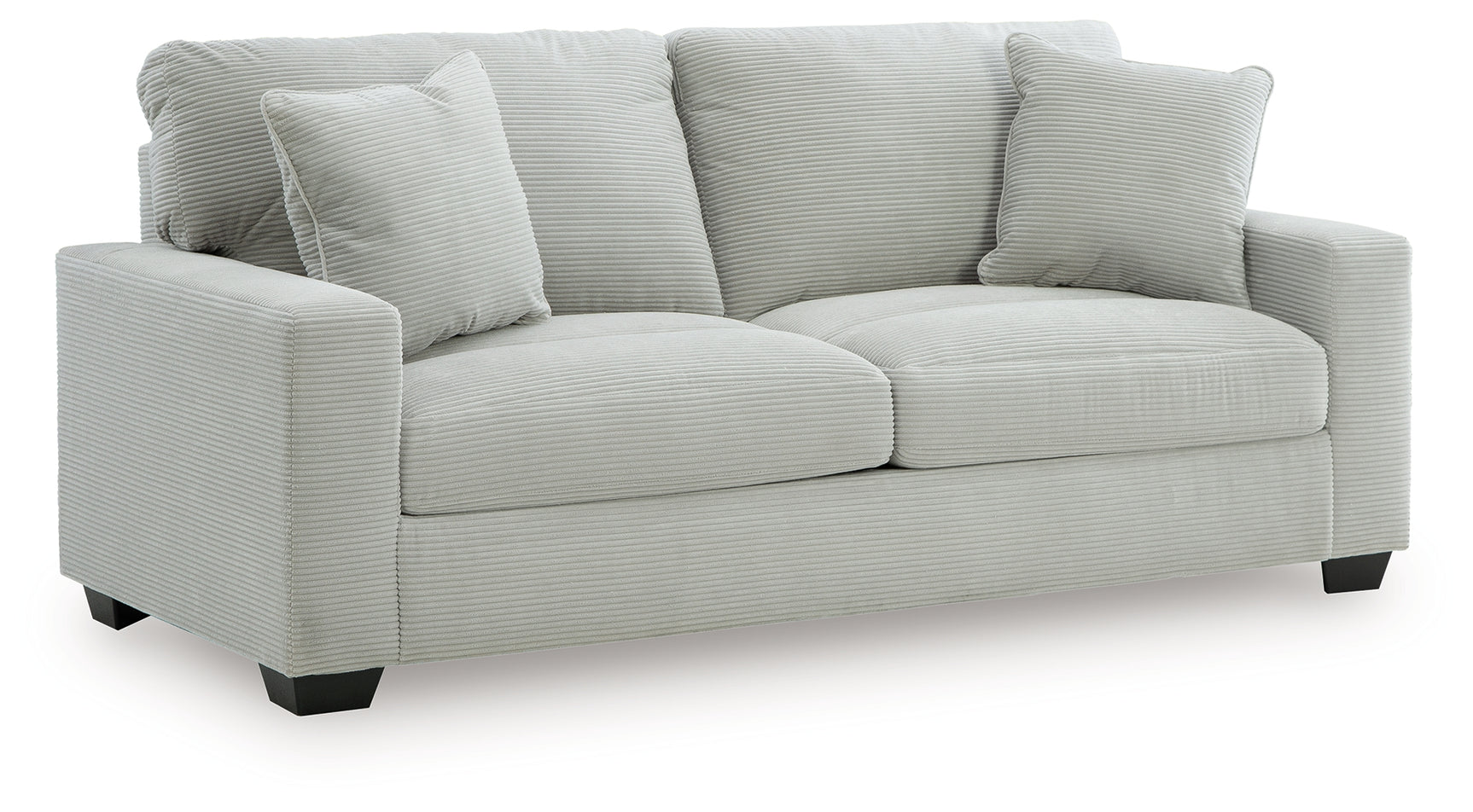 Alternate angle of Greenbriar Smoke Sofa and Loveseat