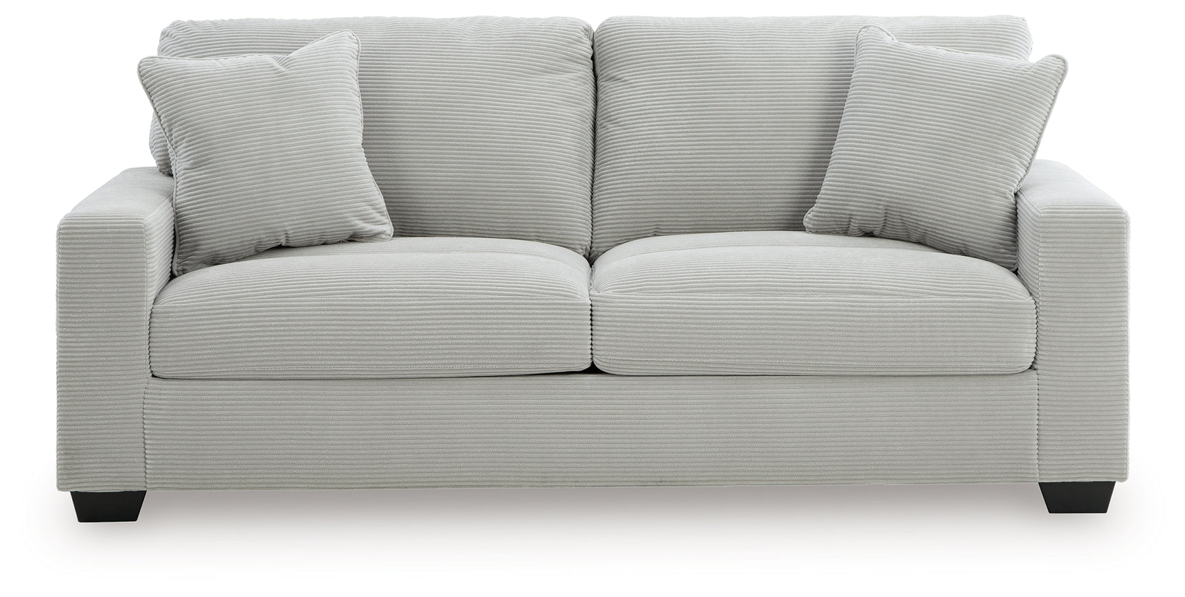 Close-up detail of Greenbriar Smoke Velvet Sofa upholstery