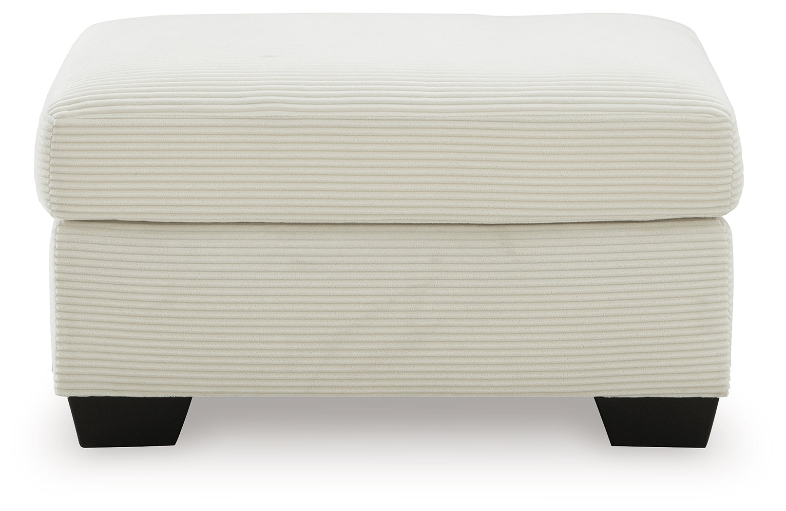 Greenbriar Ivory velvet ottoman head on view