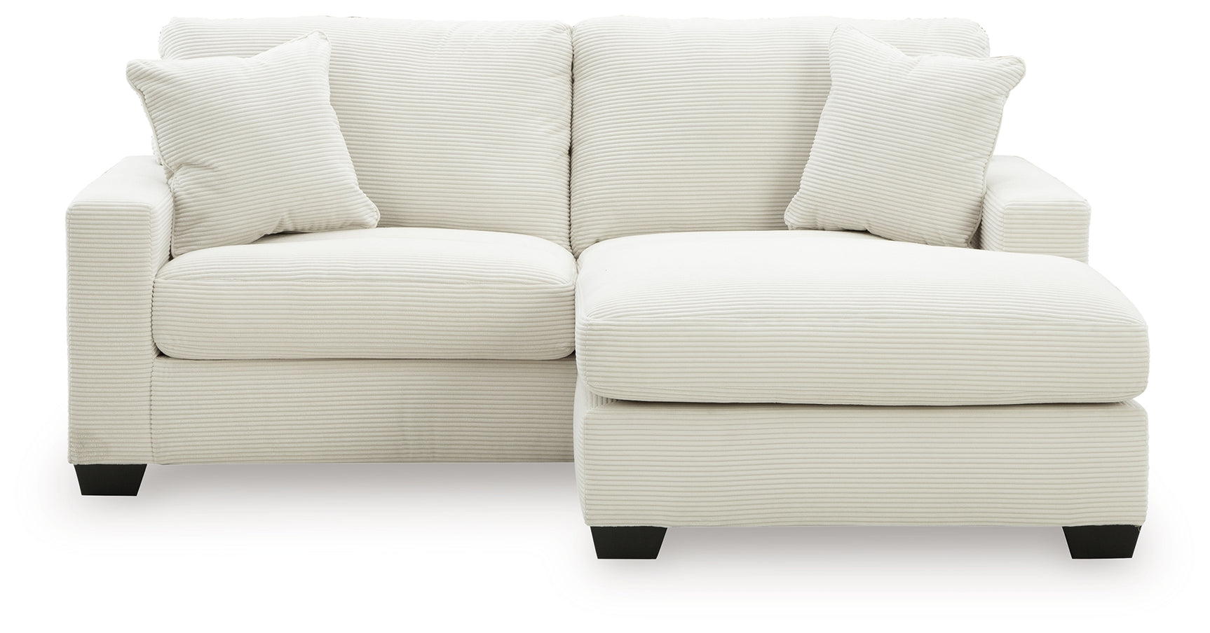 Greenbriar Ivory Velvet Sofa Chaise detailed upholstery close-up