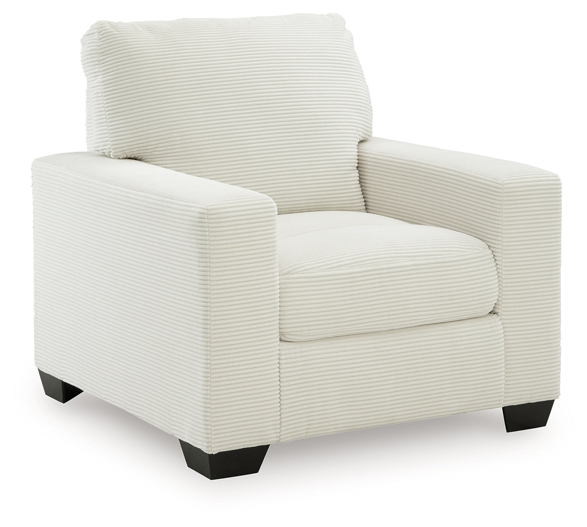 Greenbriar Ivory Velvet Chair side angle