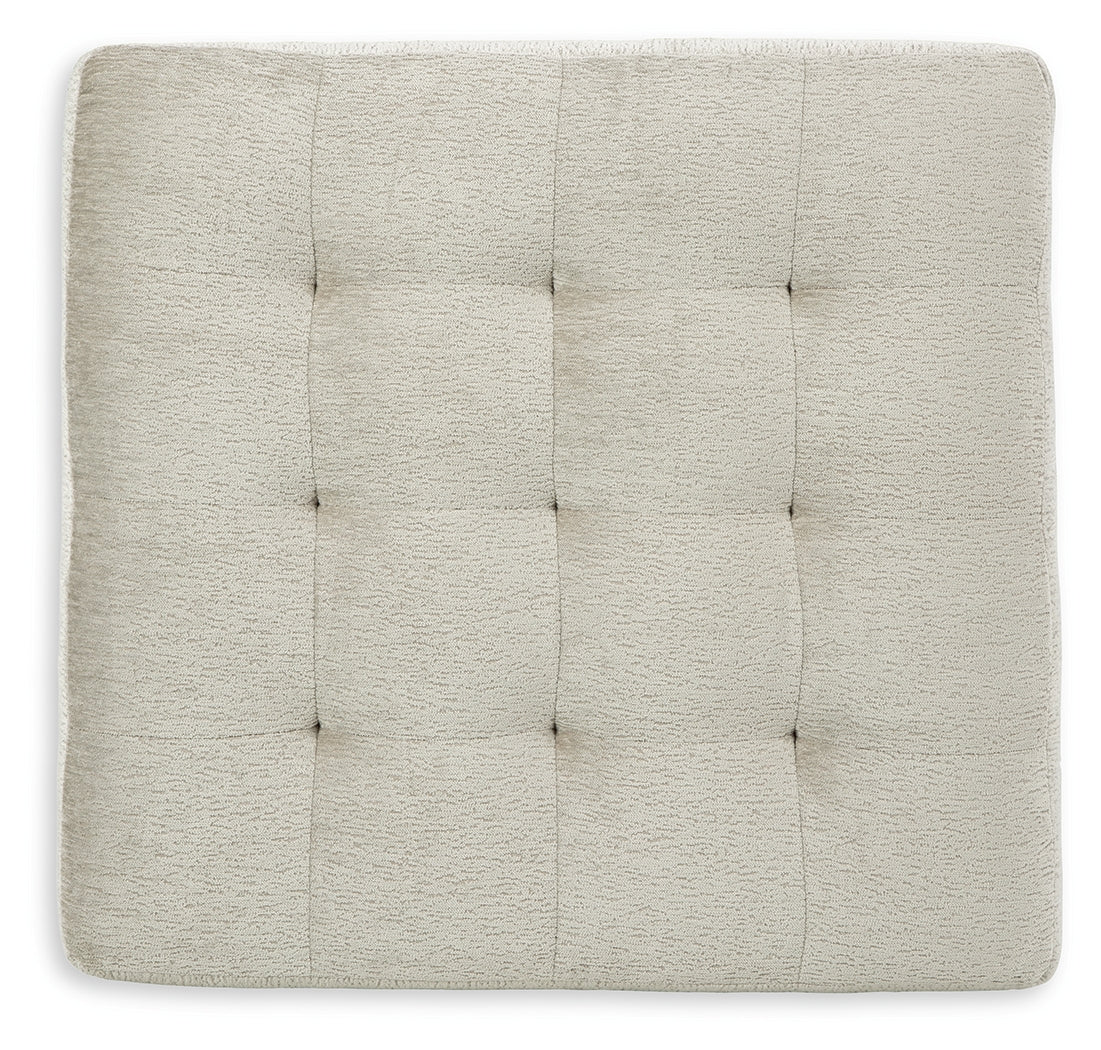 Maxon Place Stone Oversized Accent Ottoman detail of tufted cushion