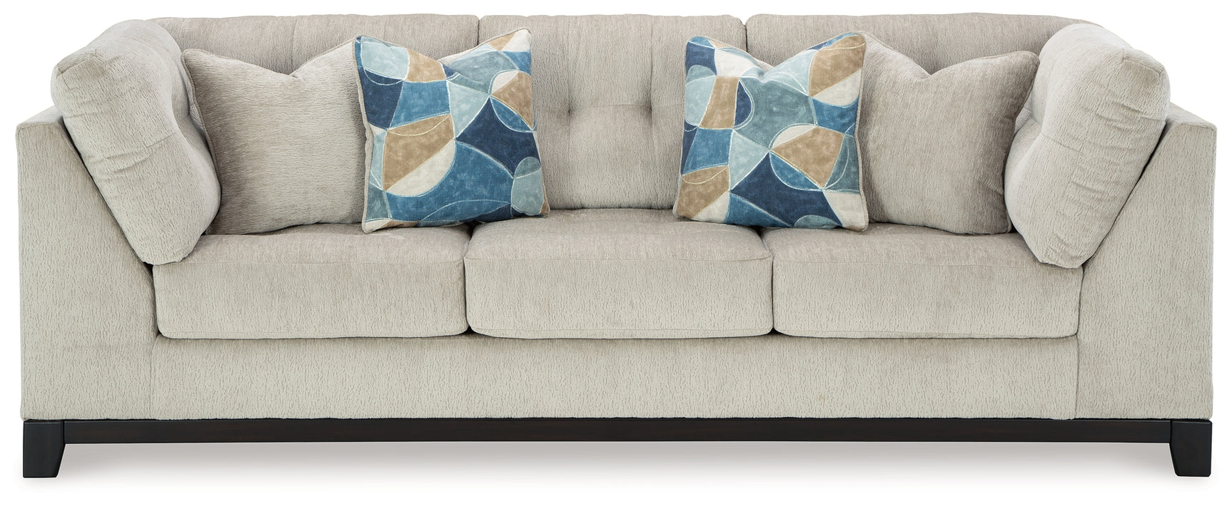Maxon Place Stone Chenille Sofa side view