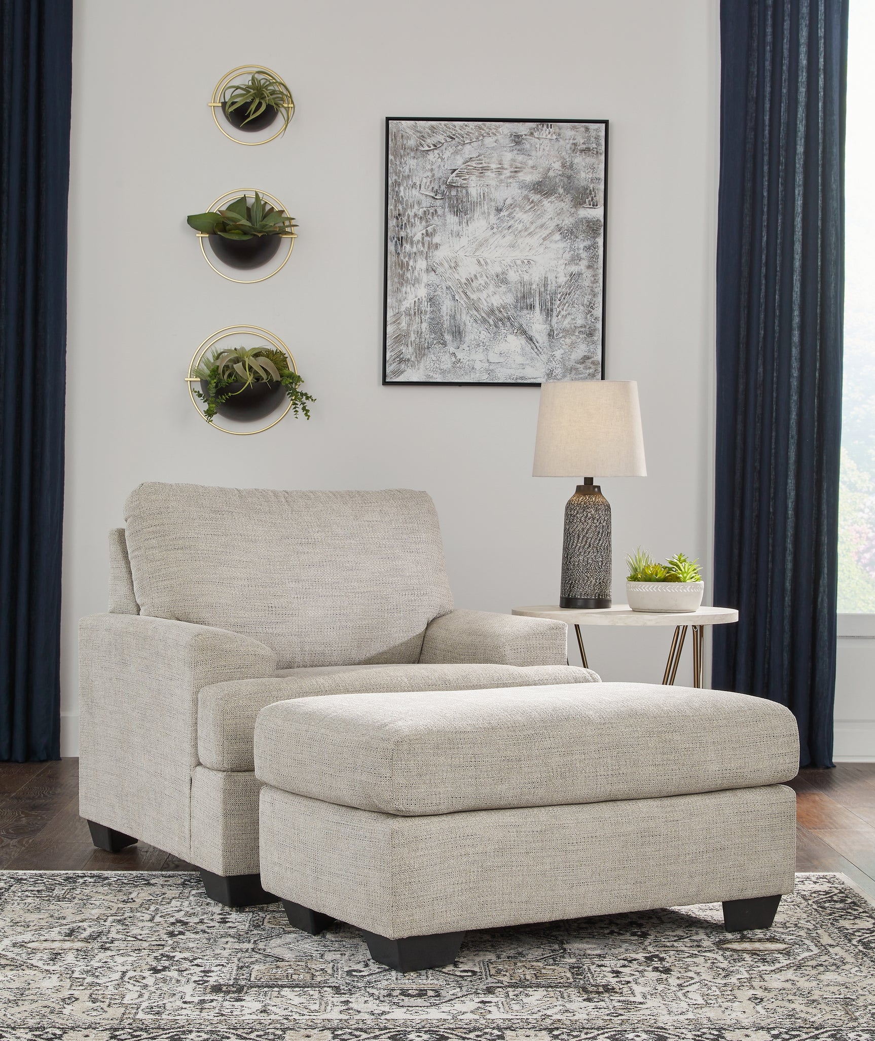 Vayda Pebble 4-piece sofa set with sofa, loveseat, chair, and ottoman