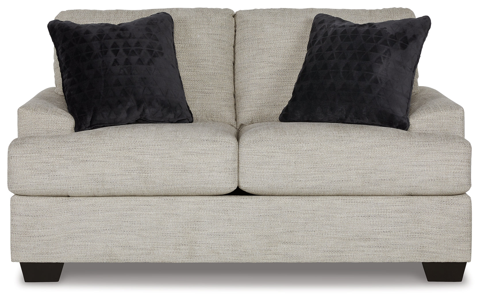 detail view of Vayda Pebble sofa upholstery and cushions