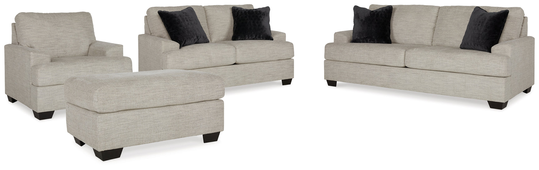 side view of Vayda Pebble sofa from the 4-piece set