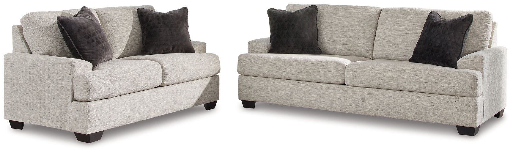 Vayda Pebble Sofa and Loveseat side view