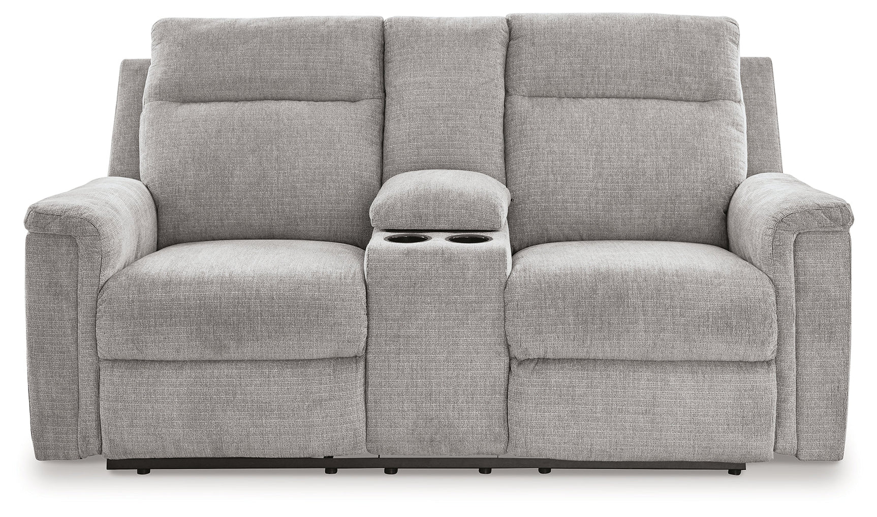 Barnsana Ash Chenille Power Reclining Loveseat With Console
