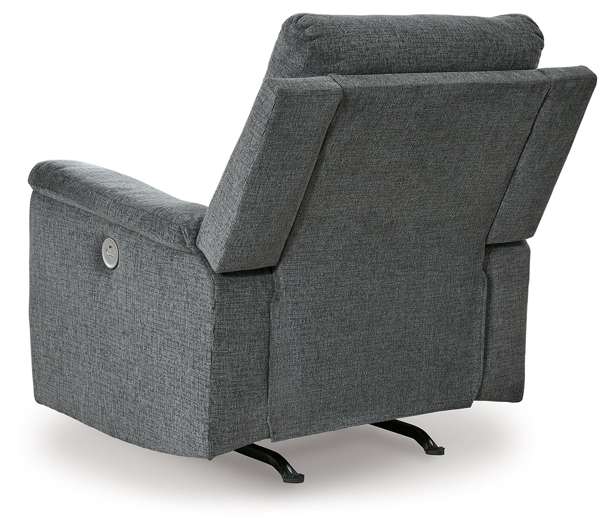 Rear angle of Barnsana Gravel Chenille Power Recliner