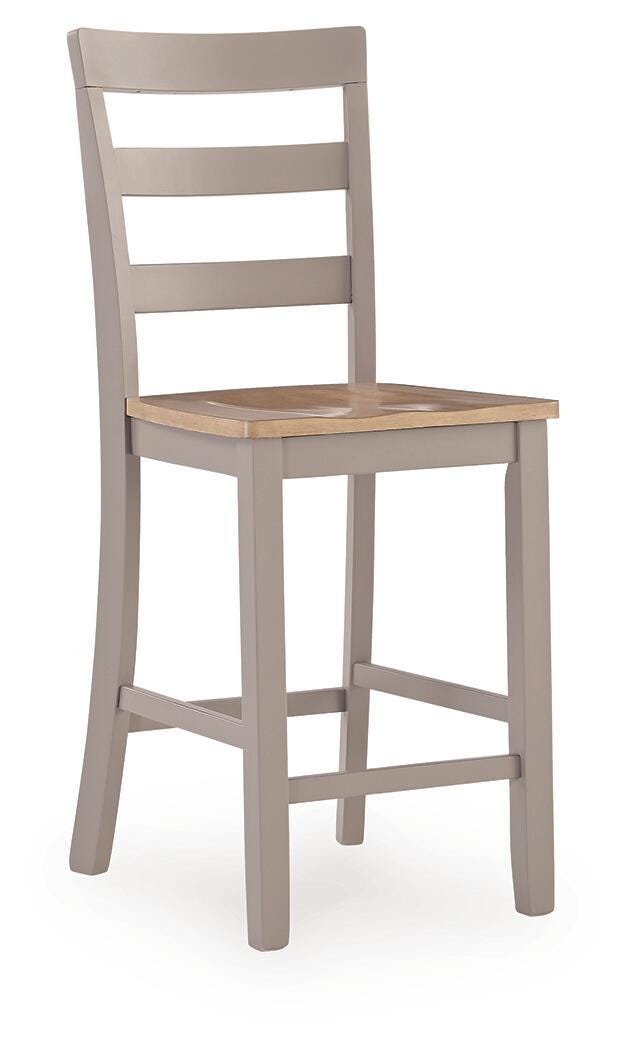 Harperfeld Natural/Gray Counter Height Barstool — angled view