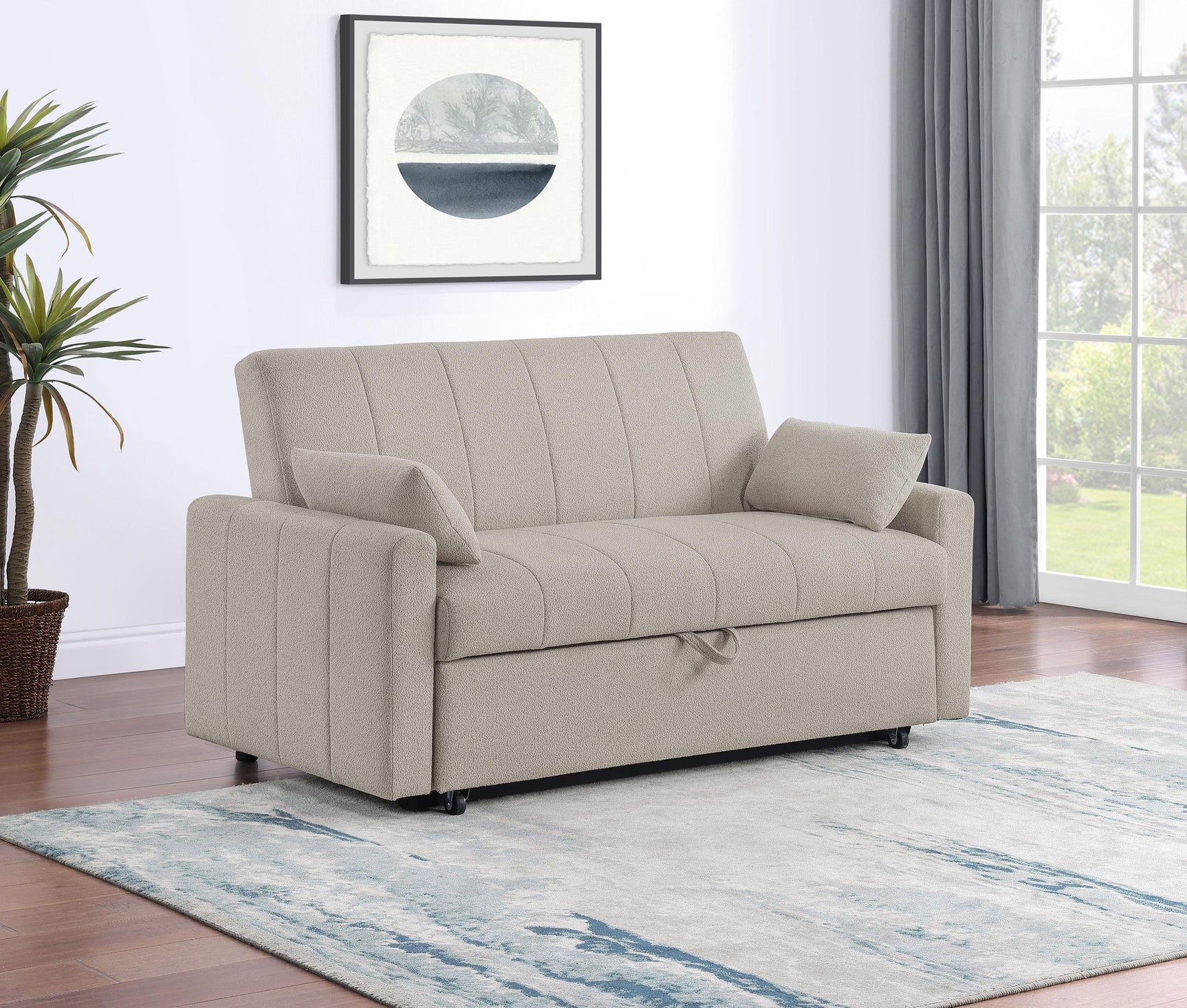 Portland Boucle Sleeper Sofa Detail Side View
