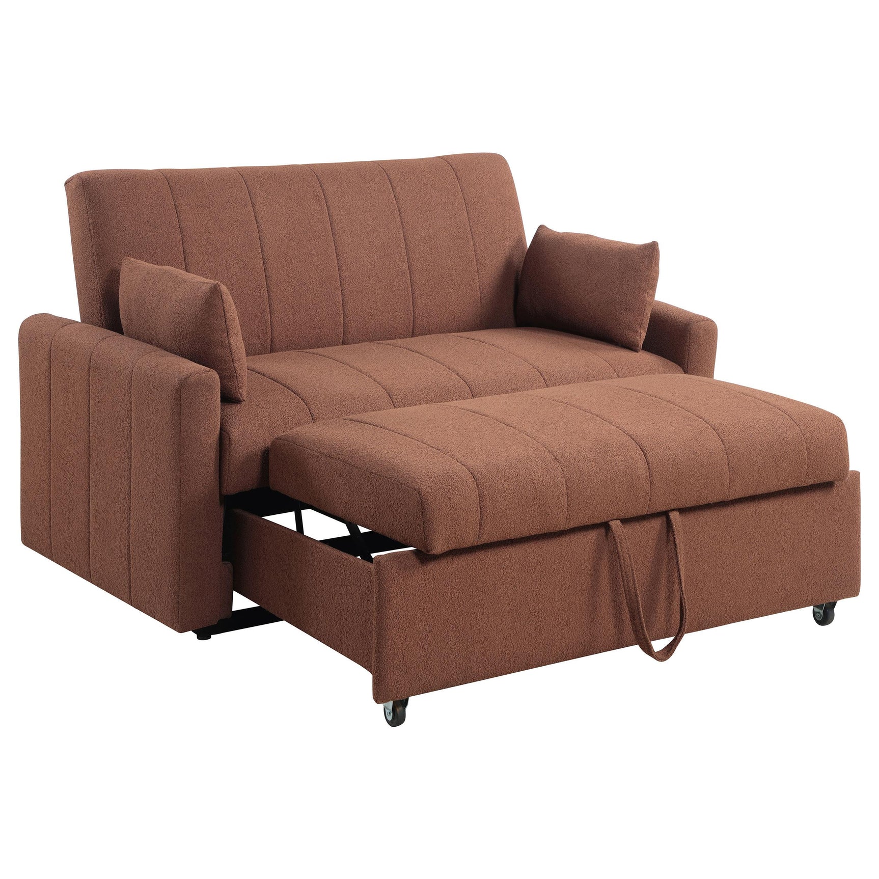 Portland sleeper sofa with two accent pillows