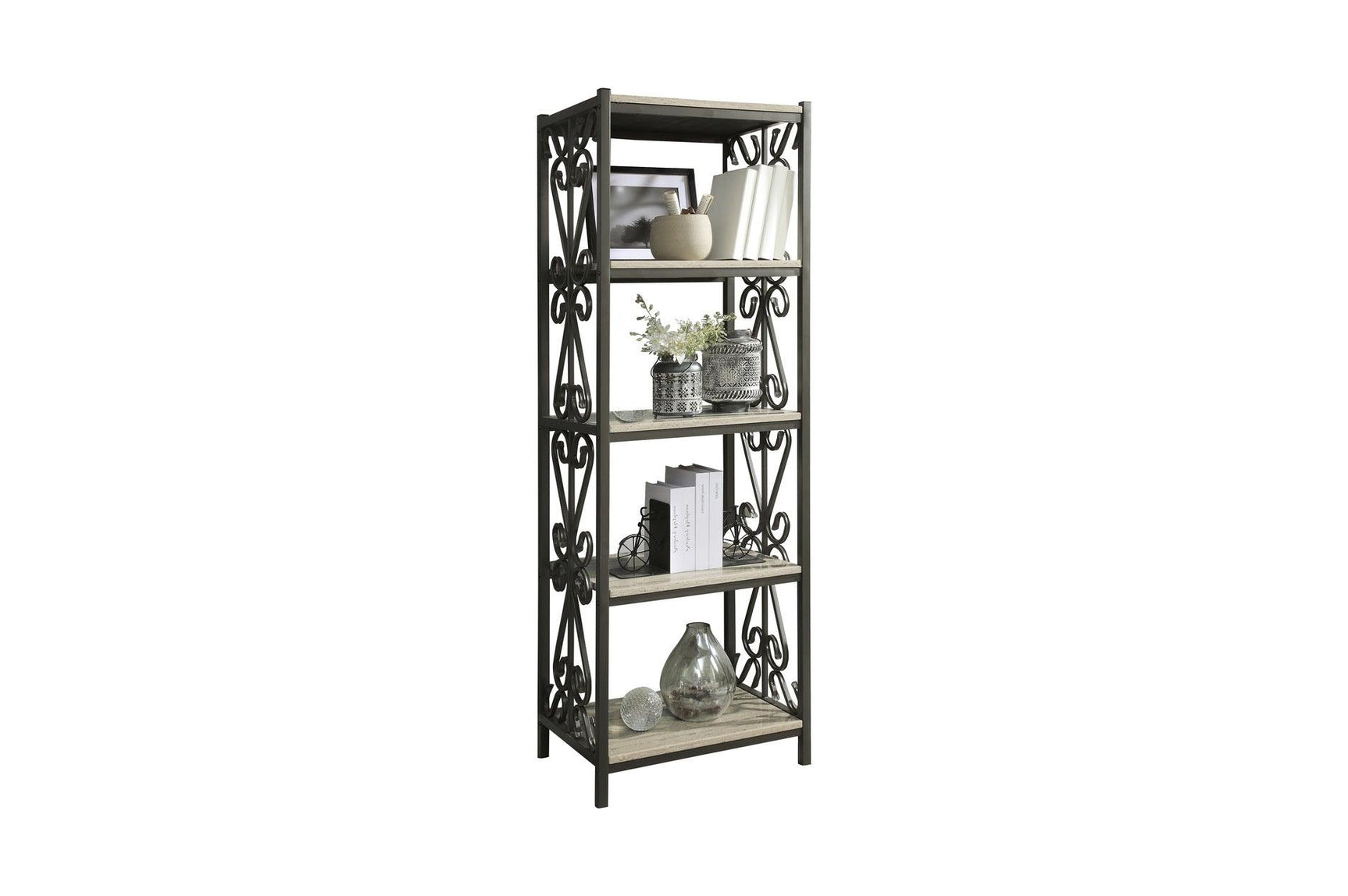 Fairhope Feminine Faux Marble Metal TV Stand adjustable leg close-up