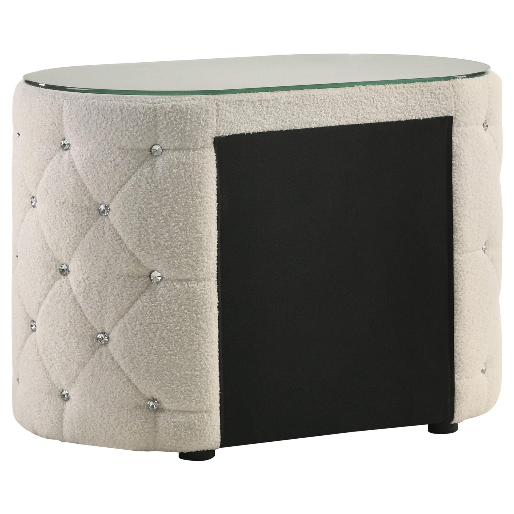 Sonya nightstand in styled bedroom