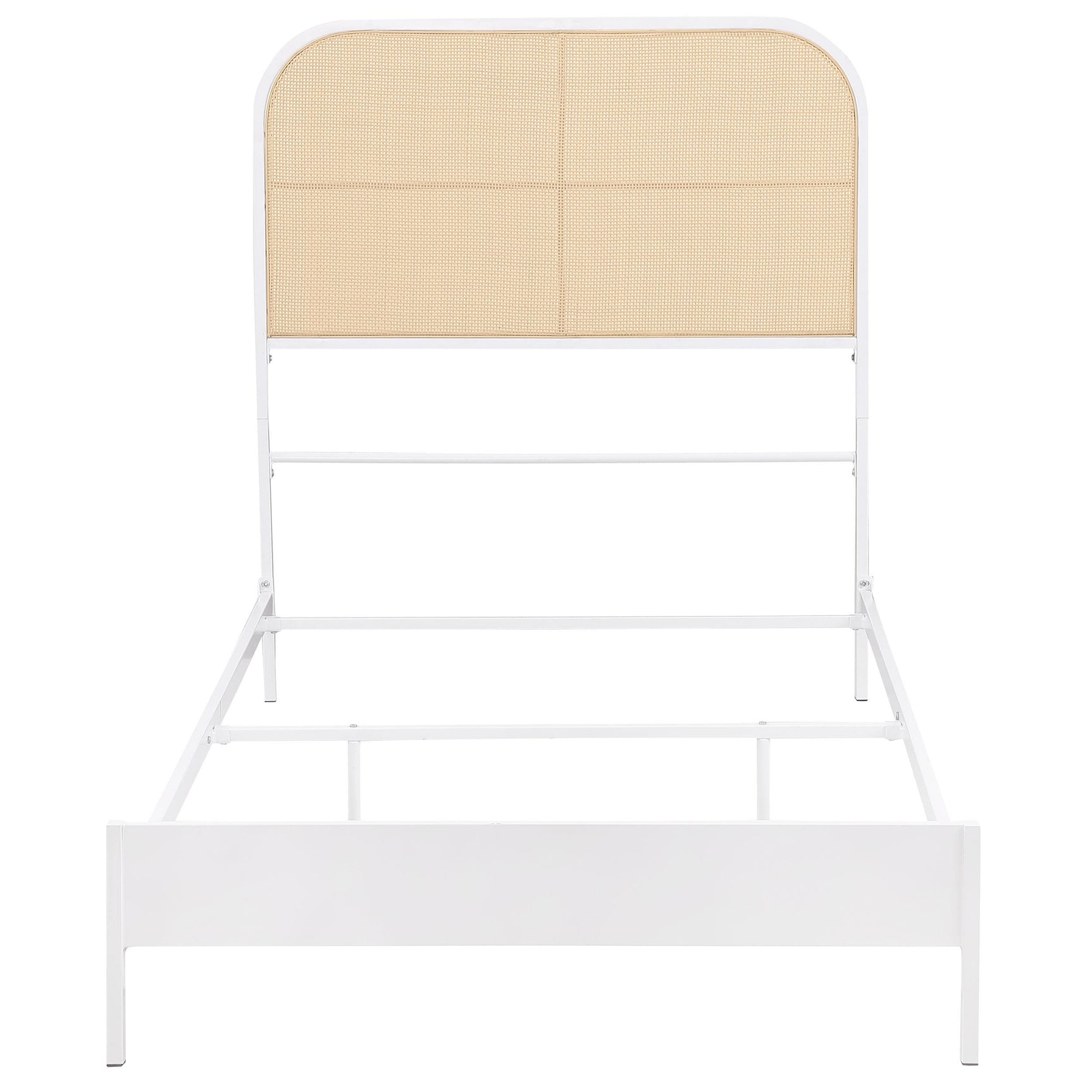 Side view of Amherst Twin Bed showing length and metal construction