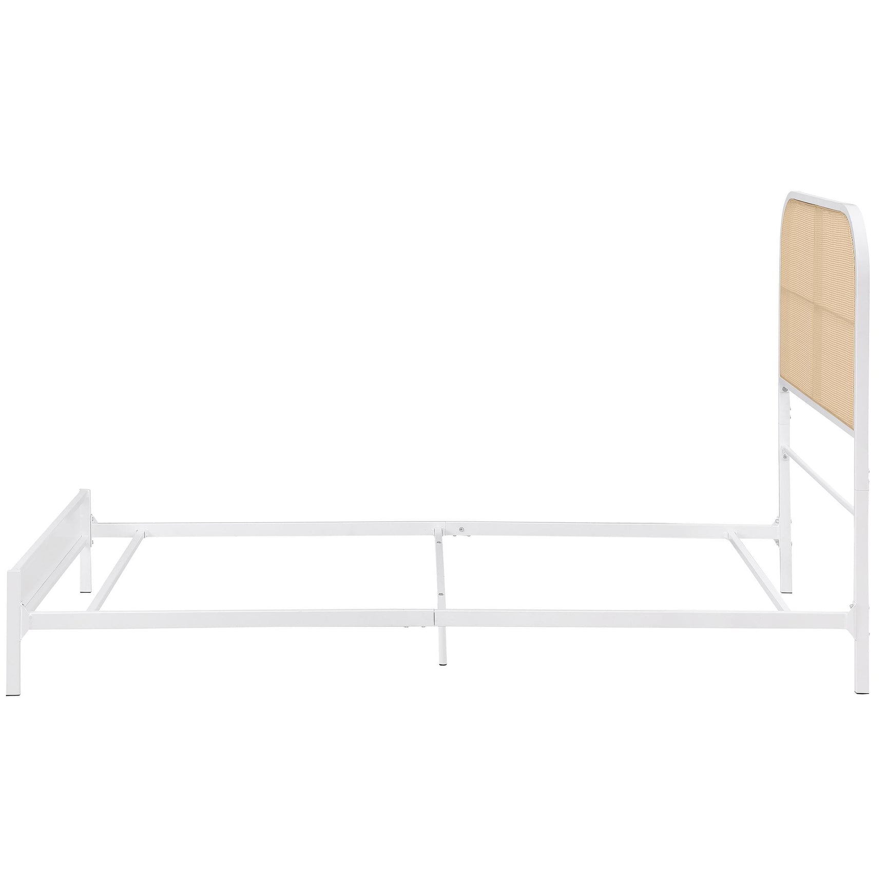 White heavy gauge steel frame of Amherst Twin Bed