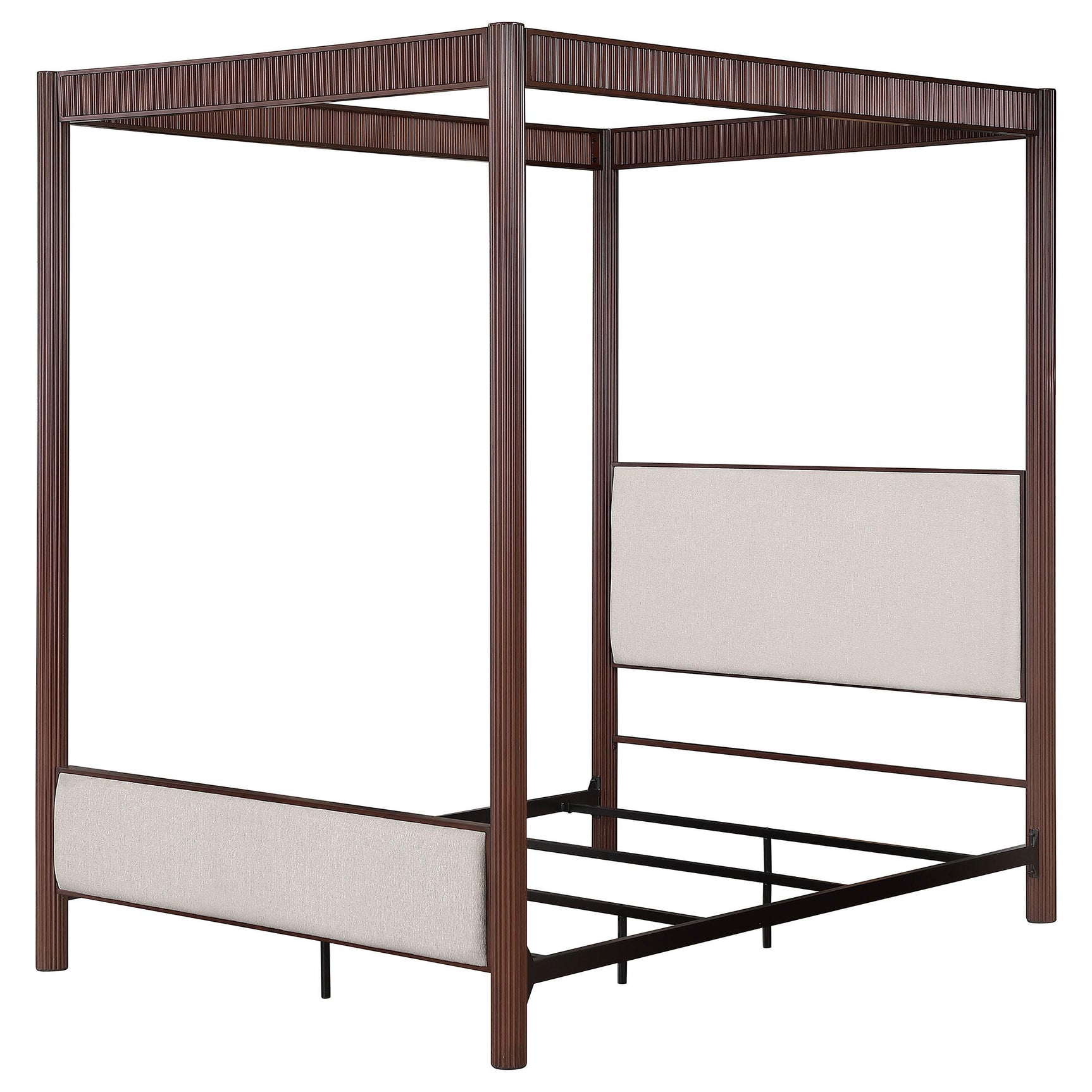 Zimmerlee canopy bed rust brown metal frame detail