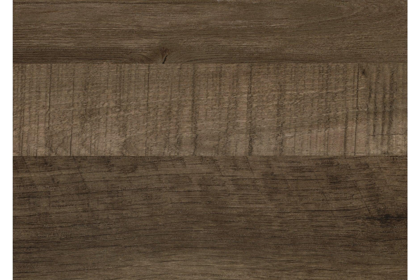 Dogue brown wood grain melamine veneer and gunmetal metal frame detail