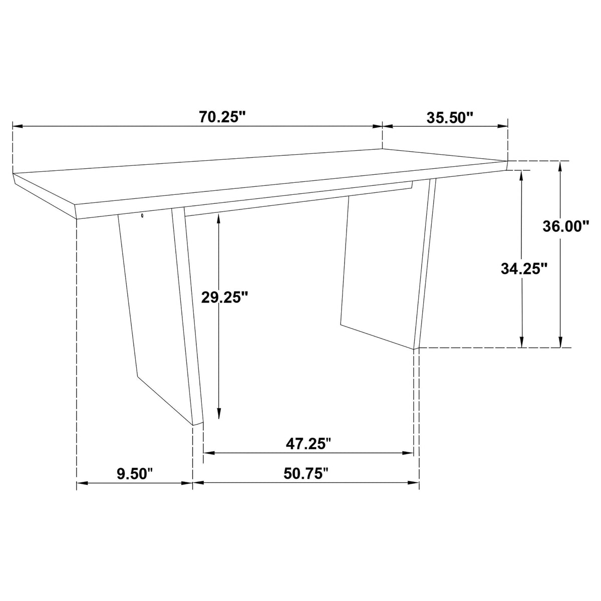 Decker 7-Piece 70-Inch Rectangular Counter Height Dining Set Cream and Natural Oak — product image 14