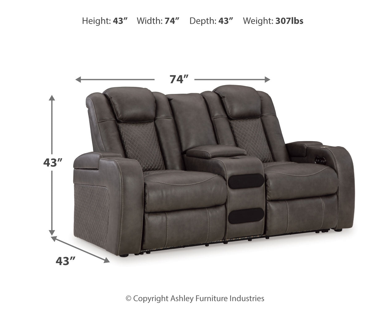 Fyne-Dyme Shadow Sofa, Loveseat and Recliner front view