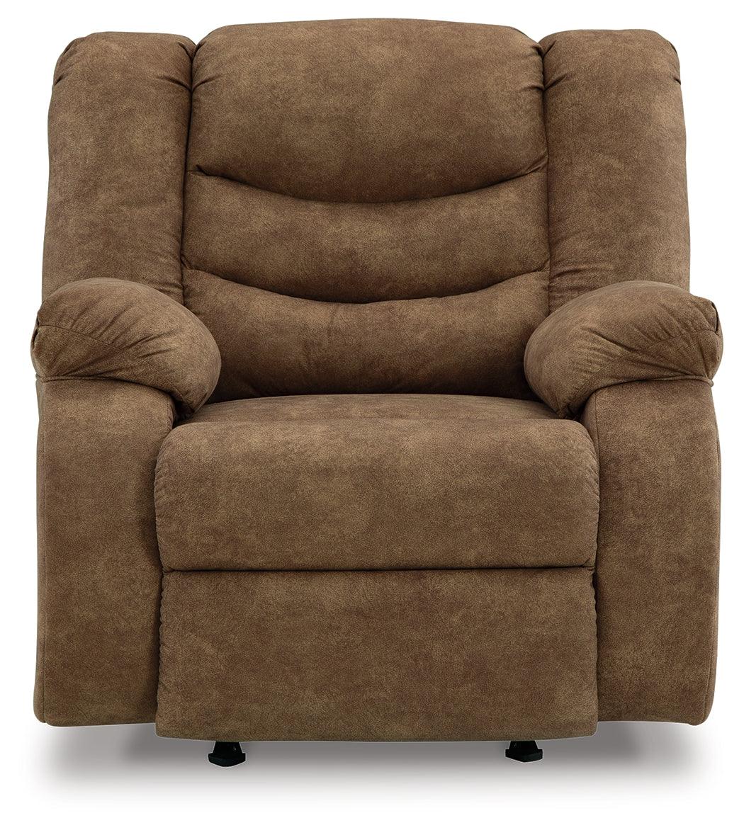 Front view of Partymate Brindle Faux Leather Recliner