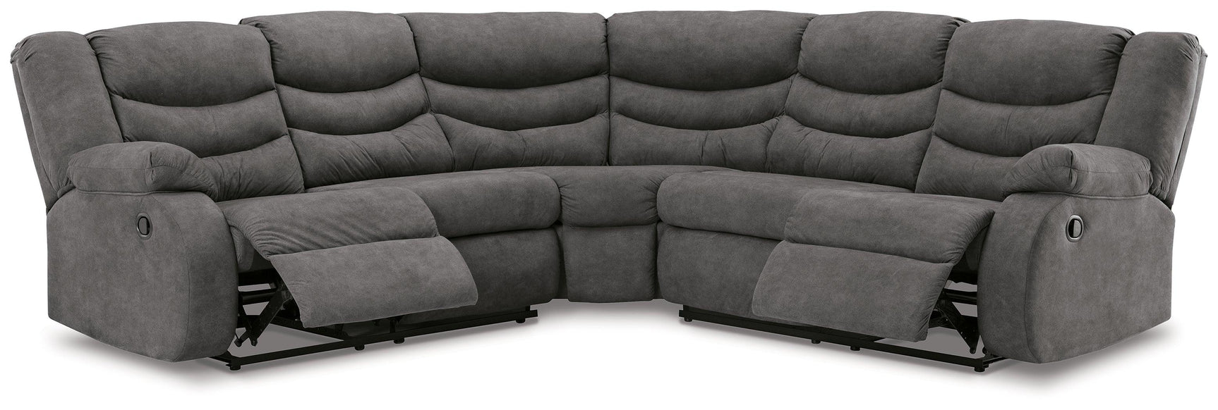Angle showing channel-stitched back detail on Partymate sectional