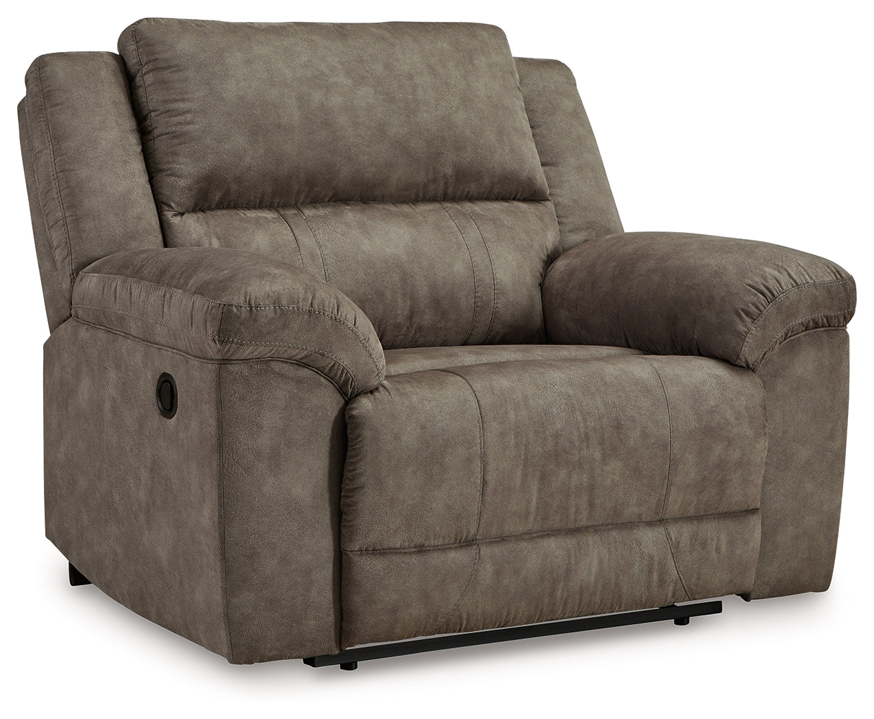 side view of Laresview Fossil Faux Leather Oversized Recliner