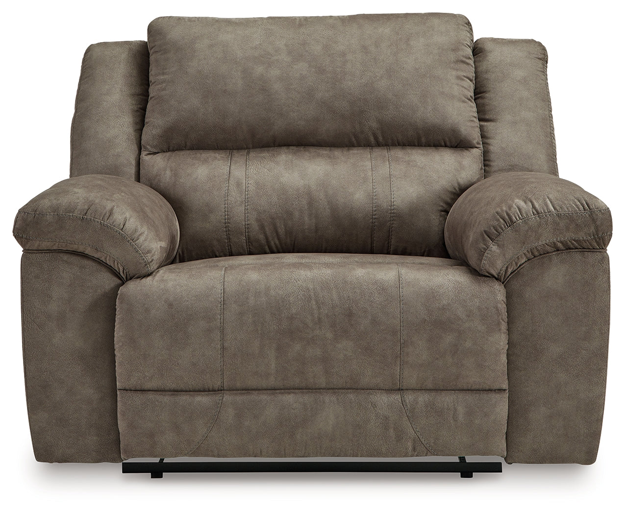 front close-up of Laresview Fossil Faux Leather Oversized Recliner