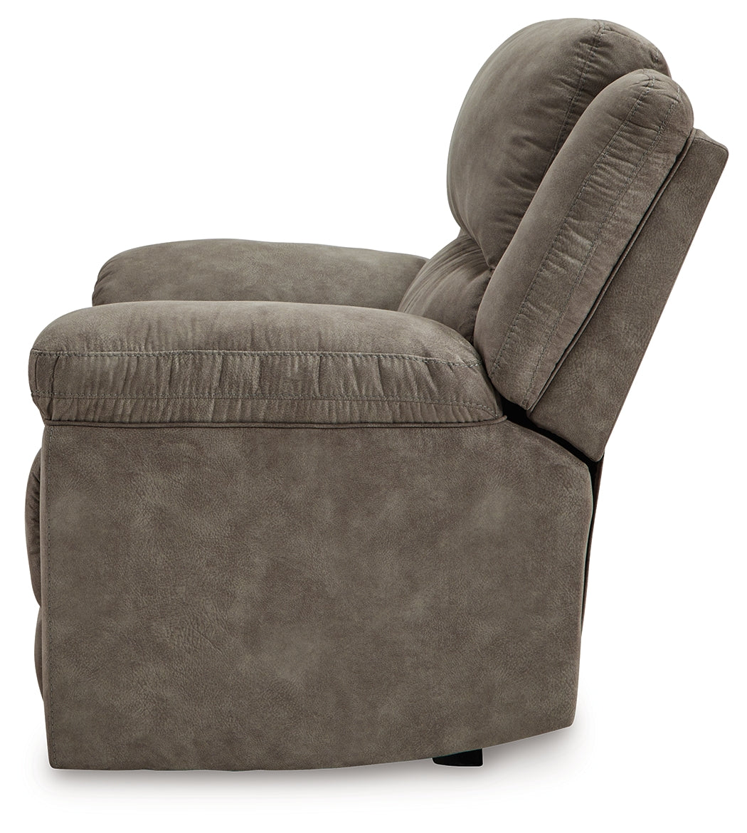 alternate side view of Laresview Fossil Faux Leather Oversized Recliner