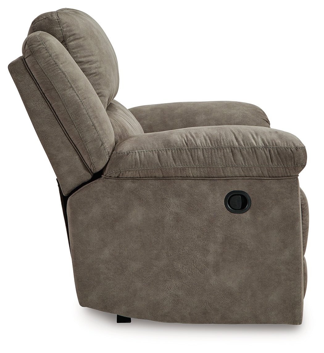 side angled view of Laresview Fossil Faux Leather Oversized Recliner